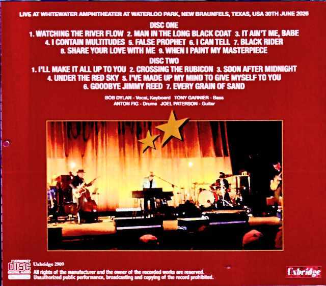 Bob Dylan ボブ・ディラン/TX,USA 06.30.2026 Complete