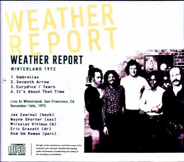 Weather Report ウェザー・リポート/CA,USA 12.16.1972 FM Broadcast