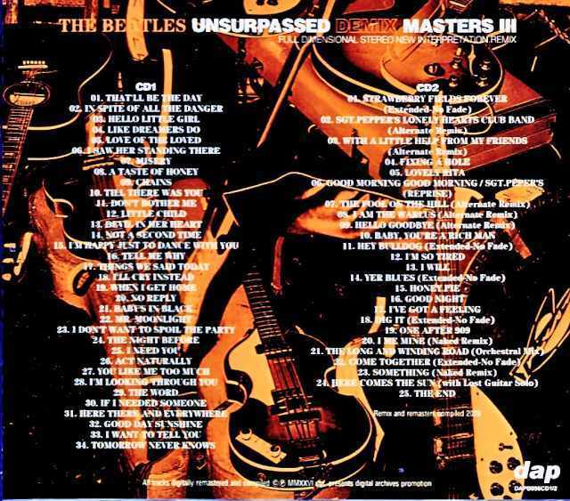 Beatles ビートルズ/Unsurpassed Demix Masters III