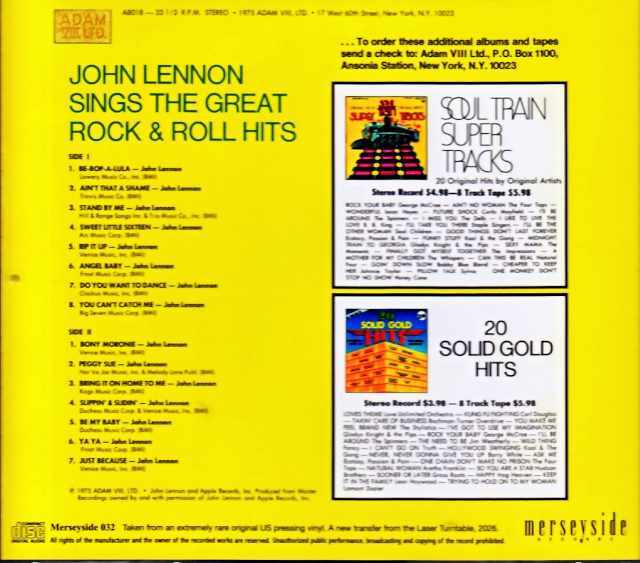 051超レア ジョンレノン John Lennon 90年代ヴィンテージ John Lennon ジョン・レノン/Roots Rare Original US Pressing Vinyl