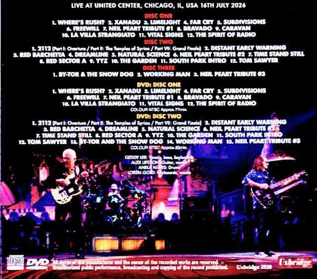 Rush ラッシュ/IL,USA 07.16.2026 Complete & more
