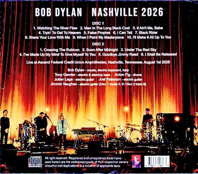 Bob Dylan ボブ・ディラン/TN,USA 08.01.2026 Complete
