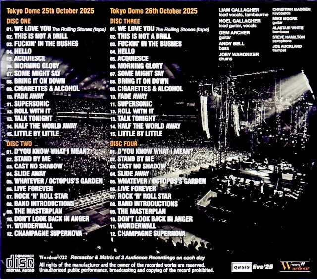 Oasis オアシス/Tokyo,Japan 2025 2Days Complete Remastered and