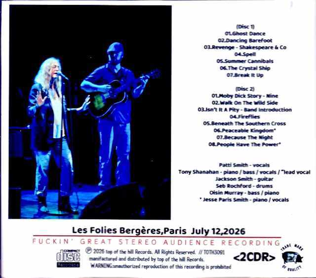 Patti Smith Quartet パティ・スミス/France 07.12.2026 Complete