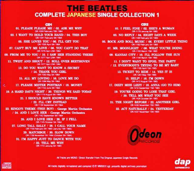 Beatles ビートルズ/Original Japanese Single Records Complete Vol.1