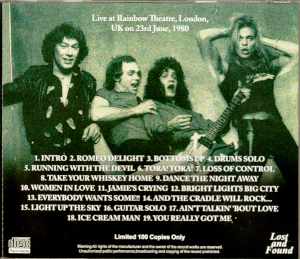 Van Halen ヴァン・ヘイレン/London,UK 1980
