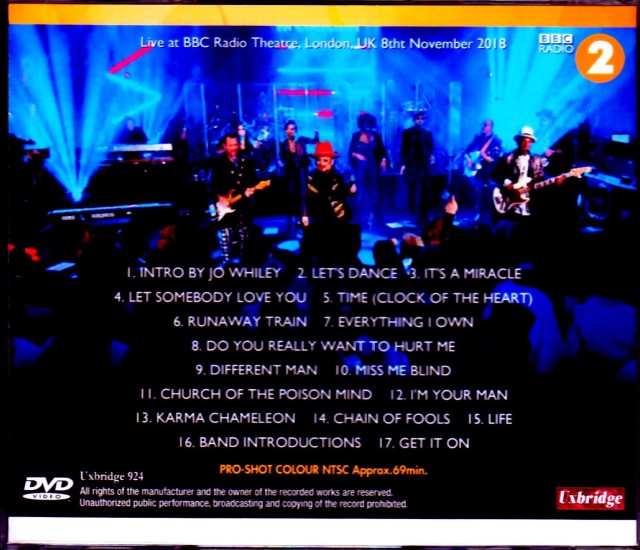 CULTURE CLUB(カルチャー・クラブ) DVD2点セット Culture Club カルチャー・クラブ/London,UK 2018