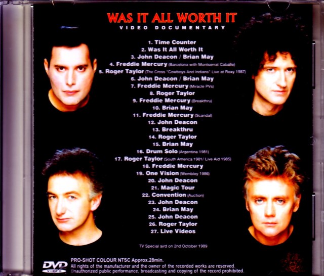 Queen クィーン/TV Special aird on 2nd October 1989