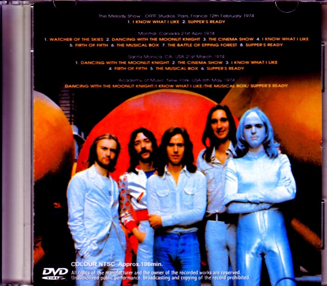Genesis ジェネシス/Live Film Compilations from 1974 Tour