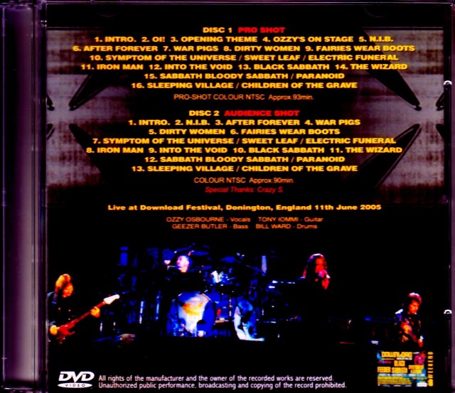 ブラック・サバス　BLACK EASTER 　3枚組 DVD Store Security Warning