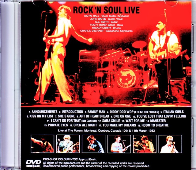 Hall & Oates ホール・アンド・オーツ/Canada 1983 LD Ver.