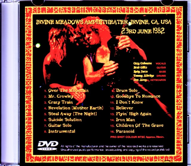 Ozzy Osbourne オジー・オズボーン/CA,USA 1982
