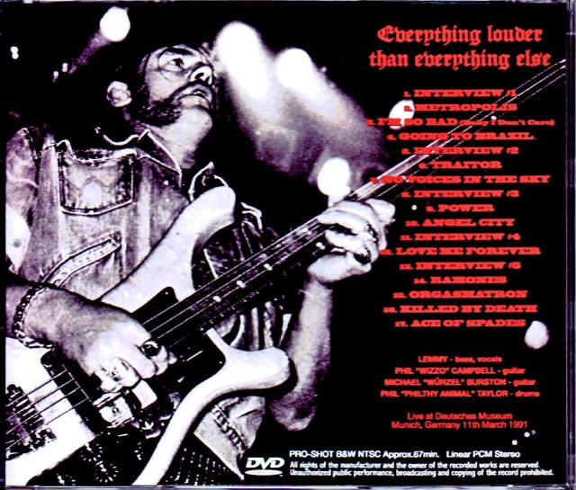 Motorhead モーターヘッド/Germany 1991 Japanese Laser Disc Version