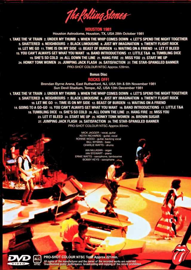 Rolling Stones ローリング・ストーンズ/TX,USA 1981 Remastered