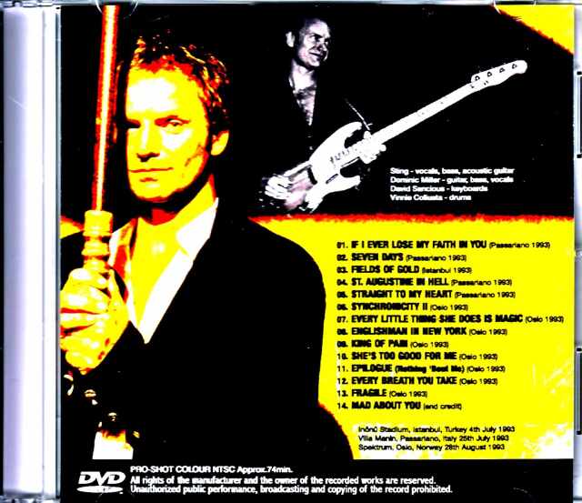 Stings スティング/Norway 1993 Japanese Digital Edition