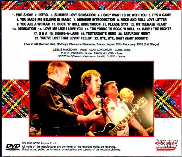 Bay City Rollers ベイ・シティ・ローラーズ/Tokyo,Japan 2.20.2016