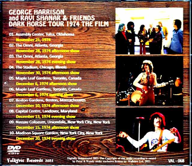 ジョージハリスンDVD GEORGE HARRISON / HARI'S ON TOUR : 1974 LIVE ARCHIVES