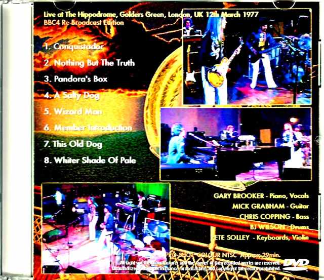 Procol Harum プロコル・ハルム/London,UK 1977 BBC Re Broadcast Edition