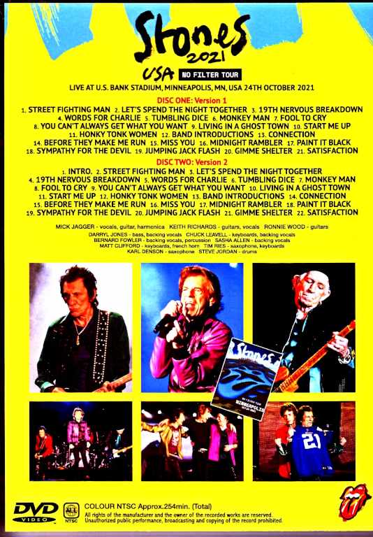 Rolling Stones ローリング・ストーンズ/MN,USA 2021 2Shots Edition