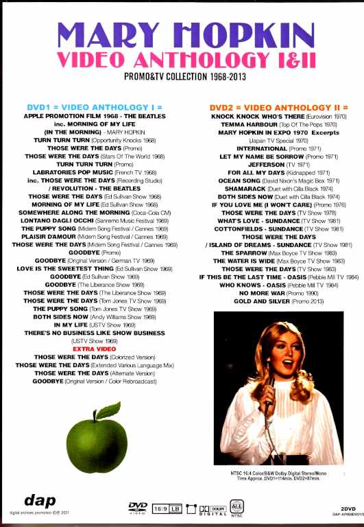 THE MARY HOPKIN COLLECTION ボックスセット Mary Hopkin メリー・ホプキン/Video Anthology Promo & TV Collection