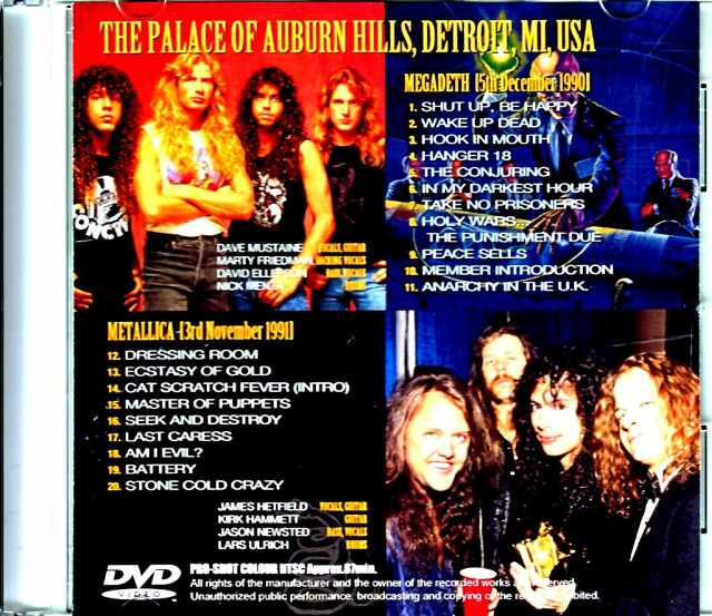 Metallica Megadeth メタリカ メガデス/同会場プロショット MI,USA