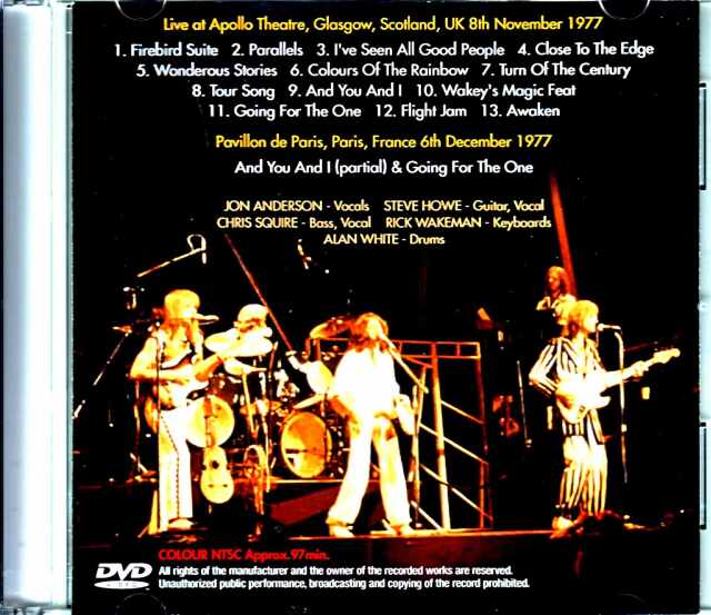 Yes イエス/Scotland,UK 1977 Upgrade & more