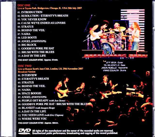 Jeff Beck ジェフ・ベック/IL,USA 2007 & more jewel ver 