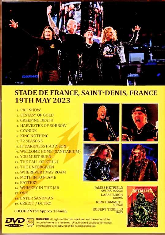 Metallica メタリカ/France 2023 Complete