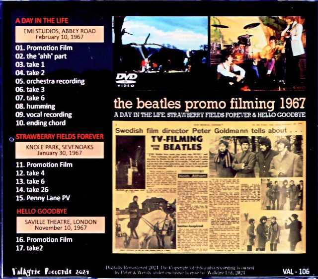 Beatles ビートルズ/プロモ・フィルミング 1967年 Promo Filming 1967