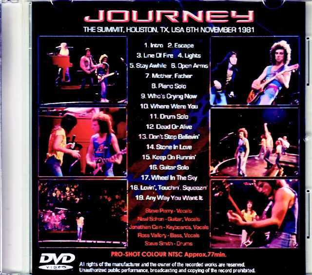 Journey ジャーニー/TX,USA 1981 Complete Upgrade Jewel Version