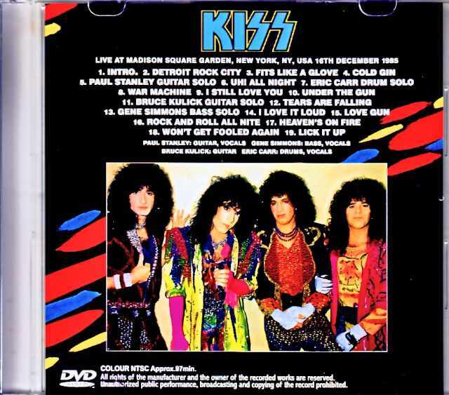 Kiss キッス/NY,USA 1985 Complete Jewel Version
