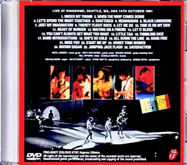 Rolling Stones ローリング・ストーンズ/WA,USA 10.14.1981 Jewel Version