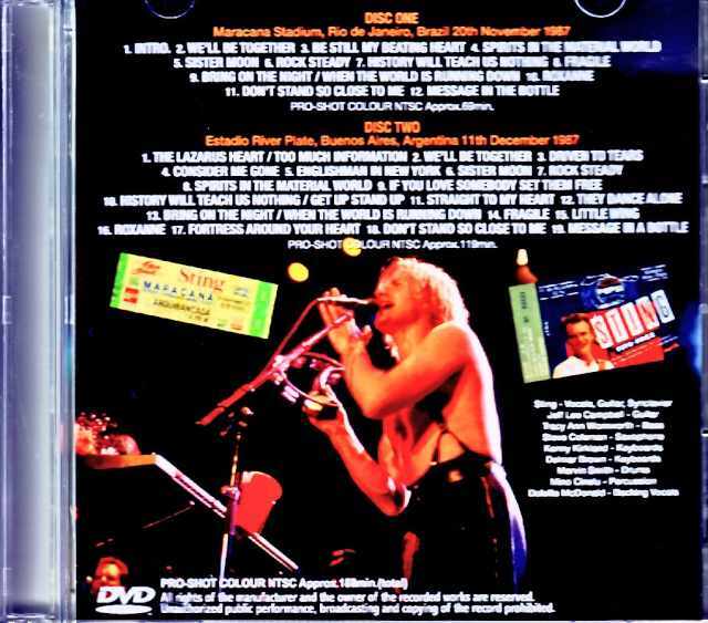 Sting スティング/Argentina 1987 Complete Multi-Cam Edition & more