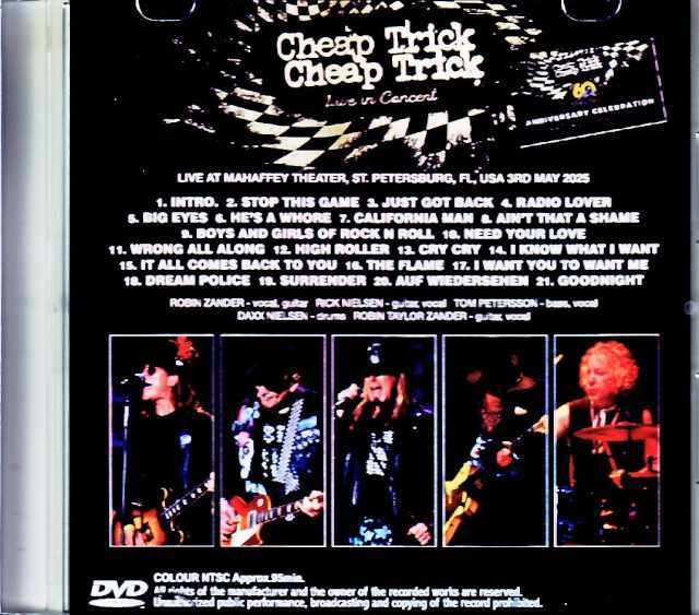 Cheap Trick チープ・トリック/FL,USA 2025 Complete Jewel Version
