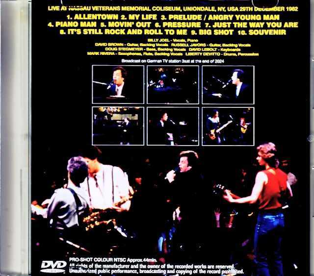 Billy Joel ビリー・ジョエル/NY,USA 1982 Multi-Cam Broadcast on