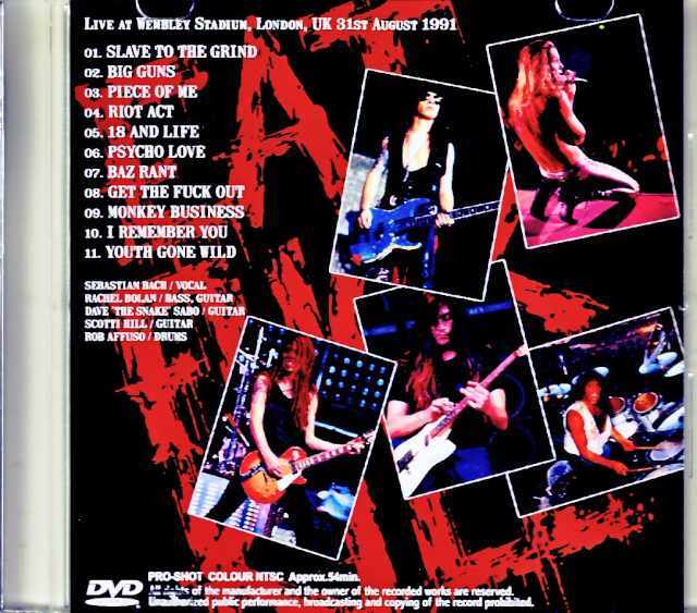 Skid Row スキッド・ロウ/London,UK 1991 Multi-Cam Edition Jewel Version