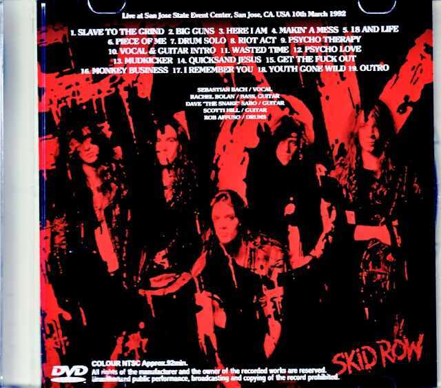 Skid Row スキッド・ロウ/CA,USA 1992 Complete Jewel Version