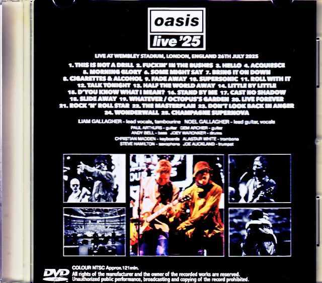 Oasis オアシス/London,UK 07.26.2025 Complete Jewel Version