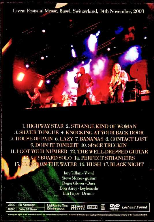 Deep Purple ディープ・パープル/Switzerland 11.14.2003 Complete