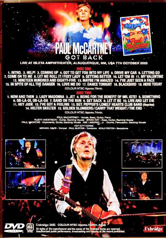 Paul McCartney ポール・マッカートニー/NM,USA 10.07.2025 Complete