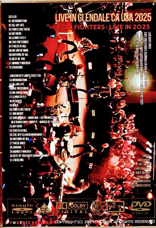 Foo Fighters フー・ファイターズ/CA,USA 2025 & more Multi-Cam Edition