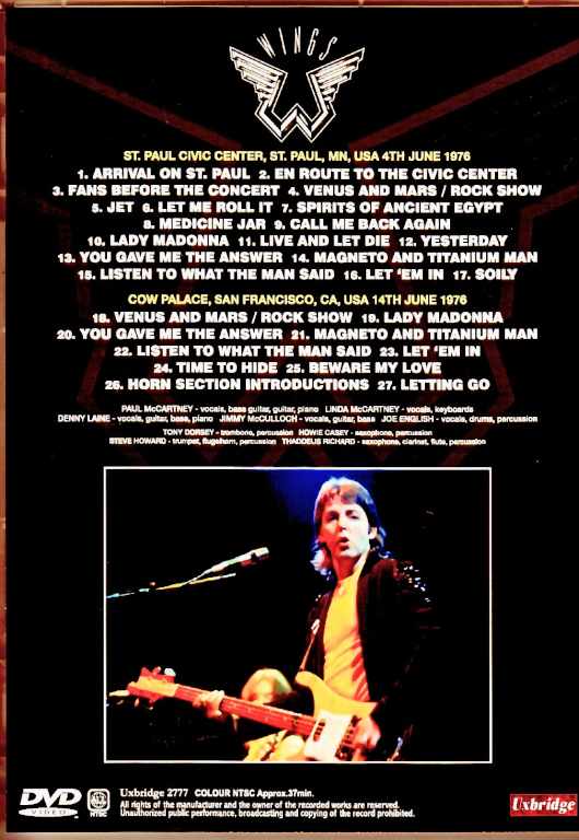 Paul McCartney Wings ポール・マッカートニー ウイングス/MN,USA