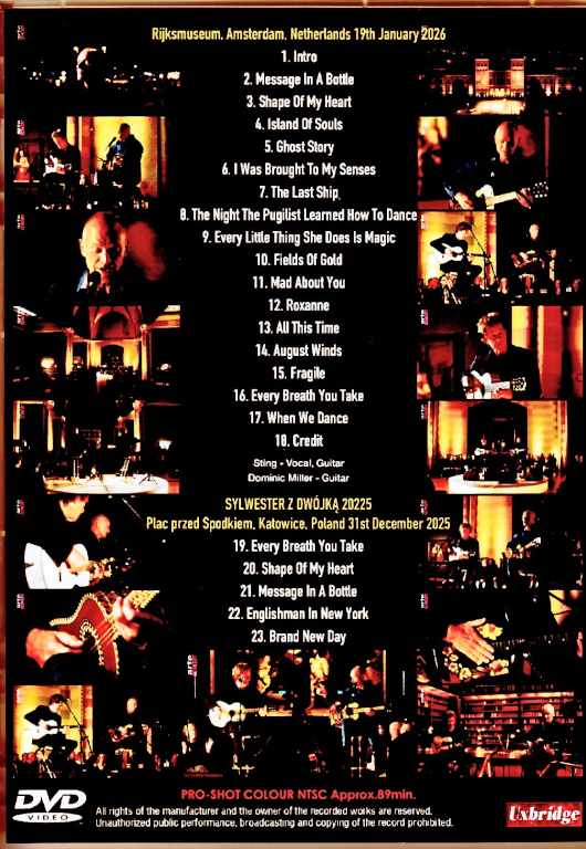 Sting スティング/Netherlands 01.19.2026 Web Broadcast Edition & more