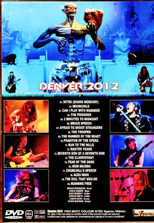 Iron Maiden アイアン・メイデン/CO,USA 08.13.2012 Complete Multi
