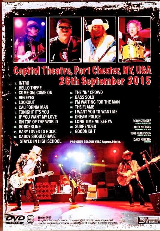Cheap Trick チープ・トリック/NY,USA 09.26.2015 Complete Multi-Cam