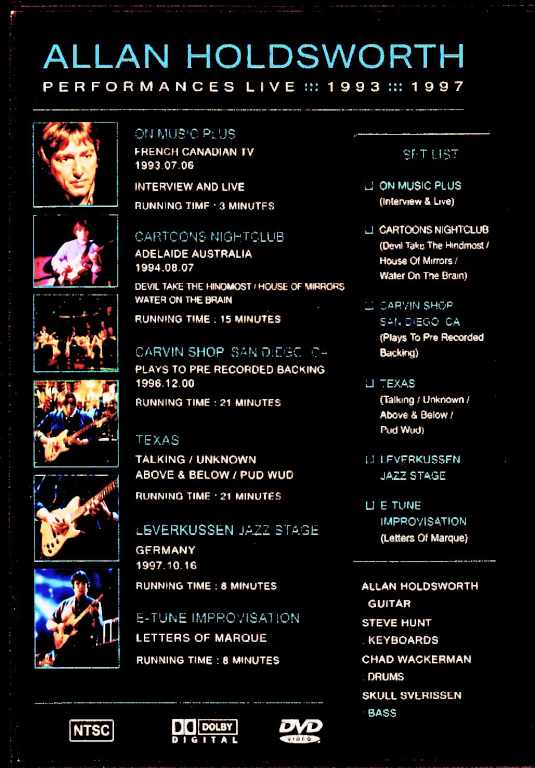 Allan Holdsworth アラン・ホールズワース/Performances Live 1993-1997