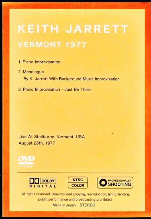 Keith Jarrett キース・ジャレット/VT,USA 08.26.1977 Multi-Cam Edition