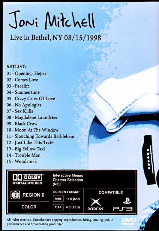 Joni Mitchell ジョニ・ミッチェル/NY,USA 08.15.1998 Multi-Cam Edition