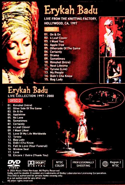 Erykah Badu エリカ・バドゥ/Live Collection 1997-2000