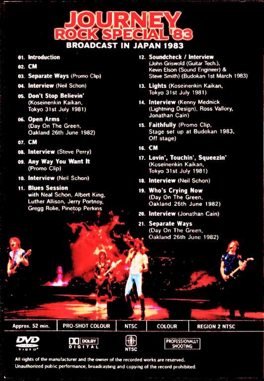 Journey ジャーニー/特番 フロンティアーズ Broadcast in Japan 1983